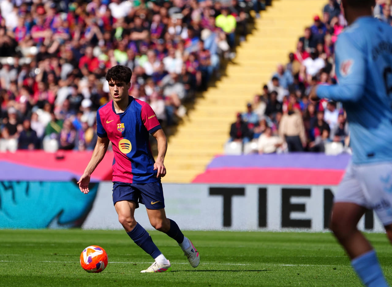 Cubarsí durante el partido ante el RC Celta en el Estadi Olímpic Lluís Companys - Foto: LALIGA.
