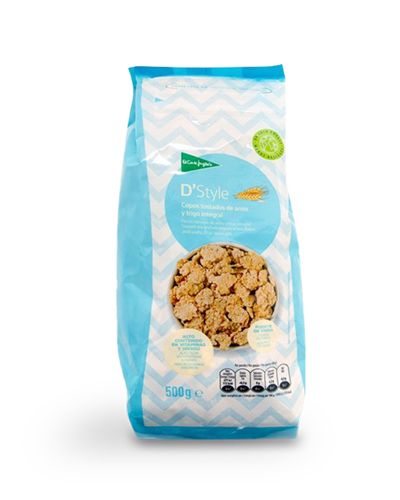 Cereales marca El Corte Inglés con eliminación del sobreembalaje