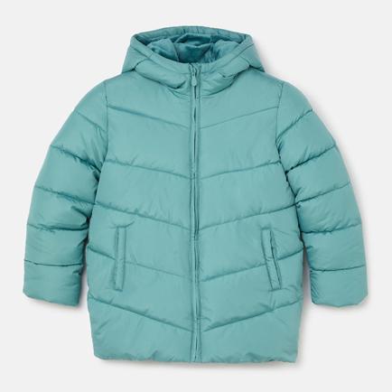 Plumífero básico unisex verde.