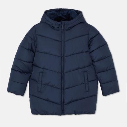 Plumífero básico unisex azul marino.